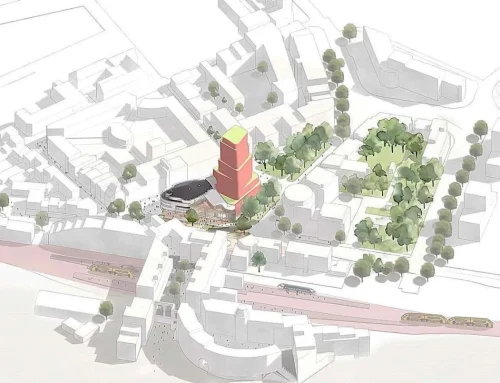 70 meter hoge woontoren bij het Royaltheater in Heerlen